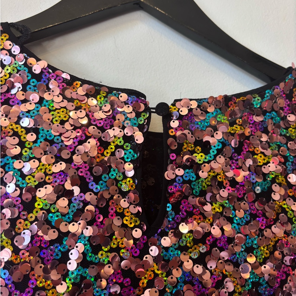 Multicolor Sequin Short Sleeve Top - Picture 7 of 7
